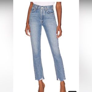 AGOLDE Riley High Rise Kick Flare Crop in Haven size 26